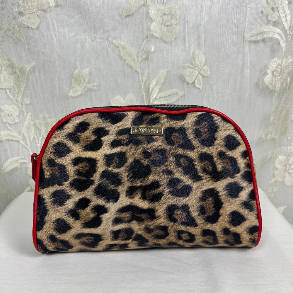 Joan & David leopard print and red pouch bag